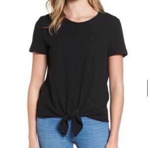 Madewell Textured and Thread Tie-Front Tee
